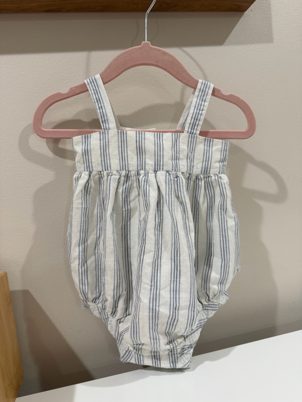 BabyGap Striped Blue & White Baby Bubble Romper